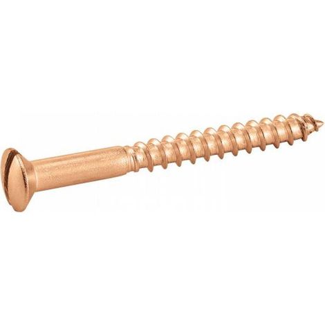 500 Vis à Bois Tête Fraisée Bombée Fendue 2.5 x 12 mm - DIN 95 - NFE25-605 - UNI 703 - Laiton - D-Work