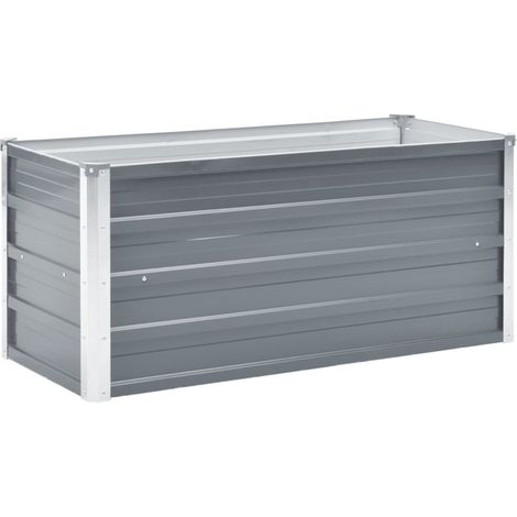 FIMEI Jardinière Lit surélevé de jardin Acier galvanisé 100x40x45 cm Gris (1/5)