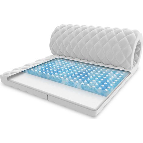 Topper 8x140x200 cm Matratzenauflage mit RavineBlue-Schaum Matratzenschoner Kaltschaum H3 H4