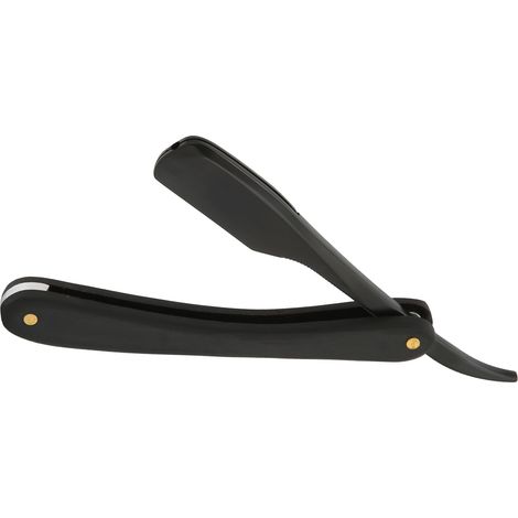 Porte-rasoir vintage en acier inoxydable pour rasoir droit - Support de rangement pour rasage classique (Modèle S79-13 Noir) (1/5)