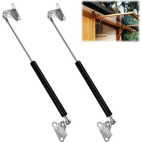 Lot de 2 Vérins à Gaz, 380 mm, 300N/30KG, Verin Hydraulique Universel avec Supports de Montage en L, pour Couvercle de Boîte de Rangement, Remorque, Porte de Descente