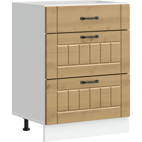 Armadio da cucina moderno ampio spazio di archiviazione 60 x 46 x 81,5 cm in legno multistrato rovere artigianale 020050497