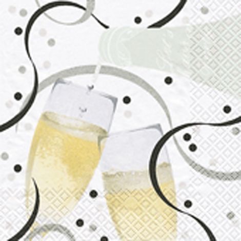 Lot de 20 serviettes papier flute de champagne
