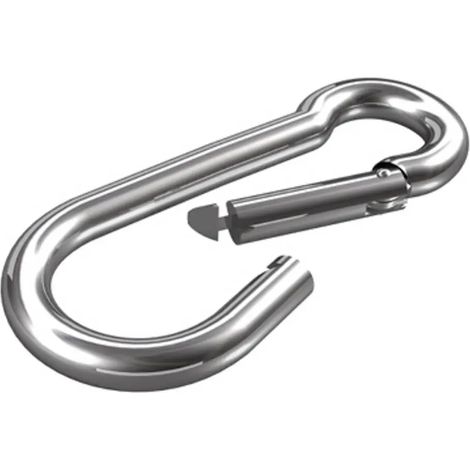 [NEUWERTIG] B-Ware Dörner Helmer Karabinerhaken Schnapphaken Edelstahl A2 Silber 8x80mm 6 Stück