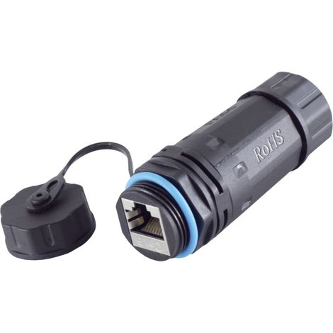 BKL Electronic  RJ45 Verbinder, CAT 6, IP68, short, Outdoor 10121208    Polzahl Sensoren 8 Schwarz 1