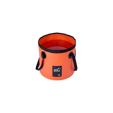 20-Liter-Falteimer – Tragbarer, zusammenklappbarer Wasserbehälter/Waschwanne für Camping, Wandern, Angeln und Reisen, Orange