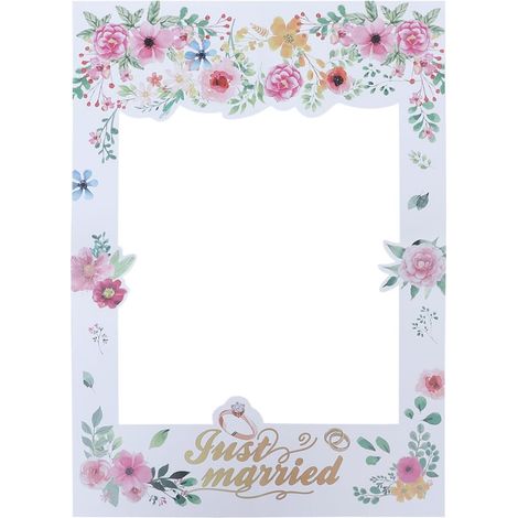 Cadre Photo de Mariage en Papier Floral, Accessoire Selfie Romantique (1/5)