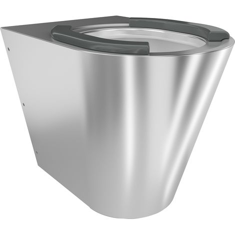 KWC AR T-WC, CAMPUS, Edelstahl, wandhängend,  360x412x500 mm, Sitzbacken, S. bodenlang