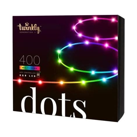 Twinkly 400 Dots luci LED Multicolore Intelligenti 20 metri - Cavo Trasparente