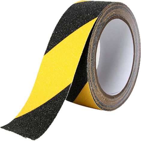 Ruban antidérapant, ruban de signalisation pour lieux de travail et habitations intérieurs et extérieurs, 10 m x 5 cm (1/5)