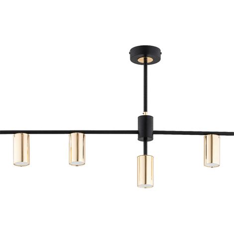 Suspension moderne métal noire/or 4 spots GU10 URSA Alfa (1/3)