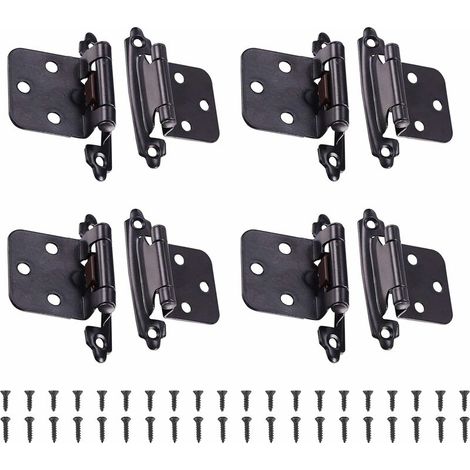 4 paires de charnières autobloquantes, charnières de porte de cuisine avec vis, joints de charnière en acier inoxydable, charnières en acier inoxydable pour la maison et la cuisine, L (1/5)
