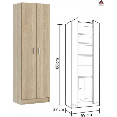 KIT ARMADIO 2 ANTE MULTIUSO 5 RIP 59X37X180 ROVCANAD (1/5)