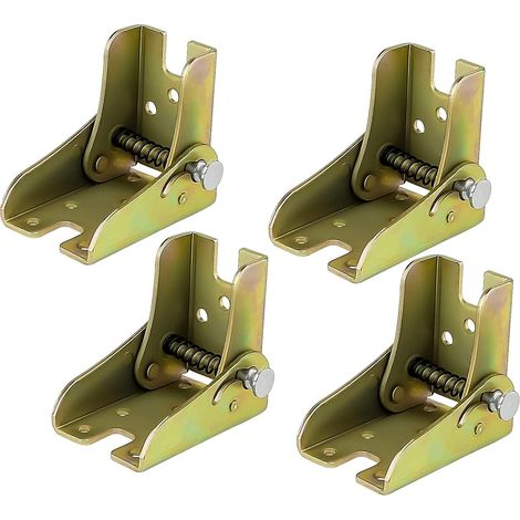 Charnière Pliante Auto-Bloquante - Acier Carbone Électro-Galvanisé - Pour Table Tréteau Et Mobilier DIY - Lot De 4 Pièces (1/5)