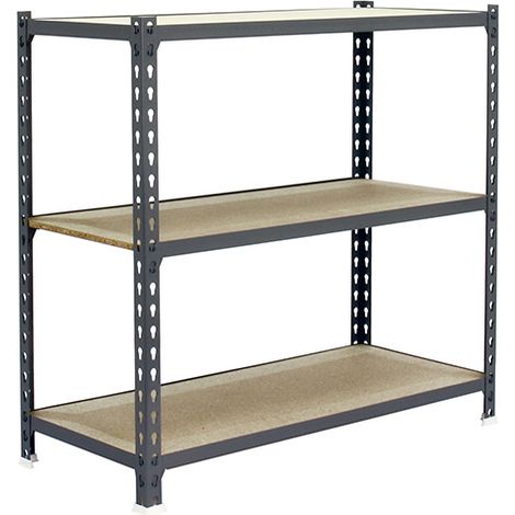 Simonrack Mensola moderna grigia/legno 3 livelli 150 kg (1/3)