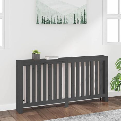 Cache-radiateur Moderne - Équipement pour radiateur Gris 169x19x84 cm Bois massif de pin BV667045 - BonneVie (1/5)