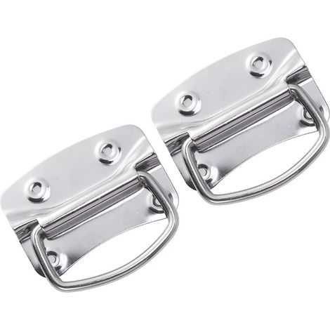 Poignées de traction d'acier inoxydable de 2pcs poignées robustes résistantes de coffre pour la porte de boîte à outils (1/5)