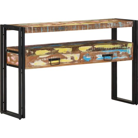 Konsolentisch 120 x 33 x 75 cm Massives upgecyceltes Holz