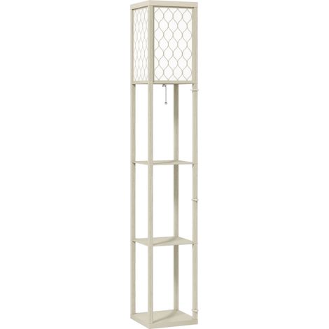 Three-Shelf Standing Lamp - Oak/White (1/4)
