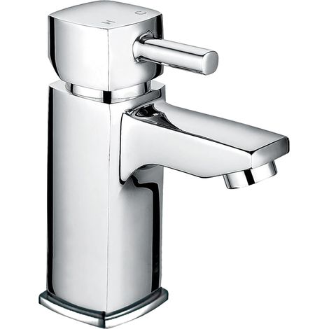 Luxury Modern Cube Standard Mono Basin Mixer - Chrome