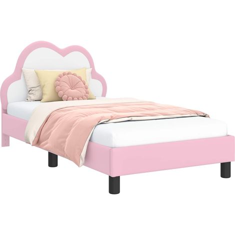 Children's Bed Frame with Headboard Pink 80 x 160 cm PU vidaXL