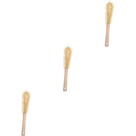 Set mit 3 Reinigungsbürsten für den Haushalt, ideal zum Reinigen von Wasserflaschen, Gläsern und Tassen.