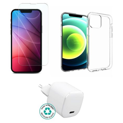 eSTUFF ES-KIT-IPH13PRO Transparentes/Weißes AC-Ladegerät für den Innenbereich (1/2)
