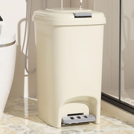 Pedal Bin, 8.1L Plastic Bin with Lid, Odor Control and Hands-Free Foot Pedal Opening, Lightweight and Portable for Kitchen, Bathroom, Living Room (1/5)