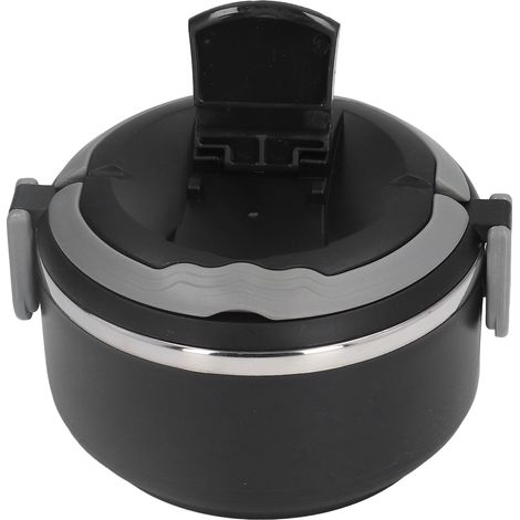 Boîte Repas Bento Style Japonais en Acier Inoxydable - Boîte Déjeuner Isotherme Portable pour École et Bureau - Modèle Monocouche Noir