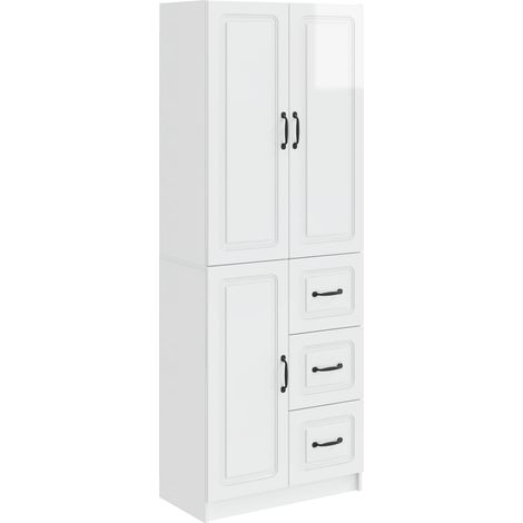 Set di armadi 2 pcs Bianco Lucido Legno ingegnerizzato vidaXL