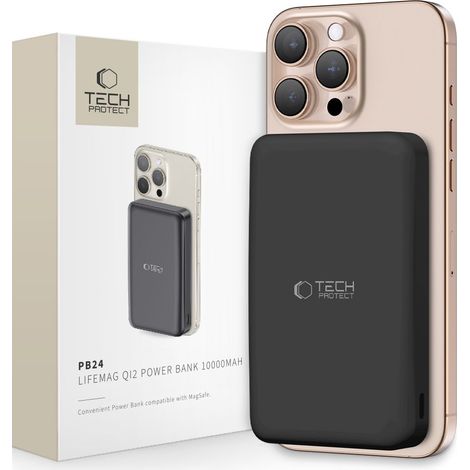 TECH-PROTECT PB24 LIFEMAG QI2 MAGSAFE POWER BANK 10000MAH NEGRO