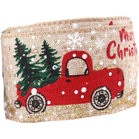 Cinta De Adorno Navideña Con Alambre - 10 M - 5 Cm De Ancho - Para Árbol De Navidad Y Decoración (1/5)