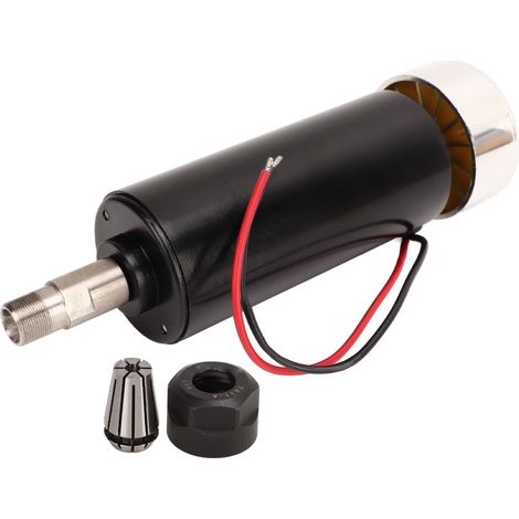 Moteur de broche 52 mm, pince ER11, refroidissement par air, CNC pour fraiseuse et graveuse, 48 V CC, 500 W, 12 000 tr/min, 600 mN·m, noir