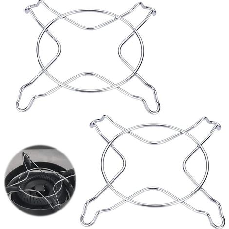 Lot de deux anneaux de cuisson pour gazinière et camping support pour wok et poêle résistant à la chaleur accessoire de cuisine polyvalent (1/5)