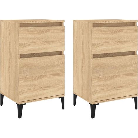 Maison Exclusive - Mesitas de noche 2 uds color roble sonoma 40x3