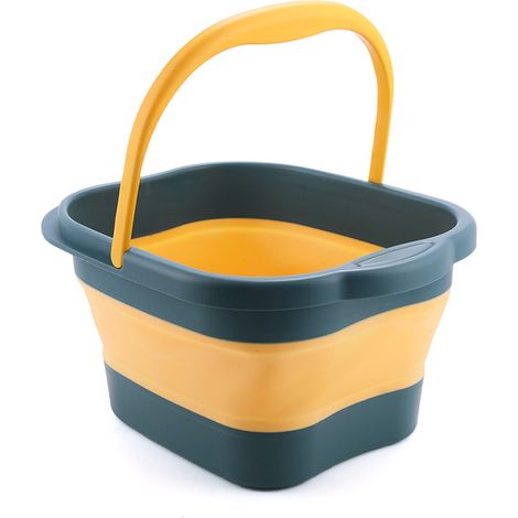 Foot Bath Bucket - 15 L - Foldable Design - Elevated Height To Knee - Integrated Foot Roller Massage - Insulated Aluminum Layer - For Home Use