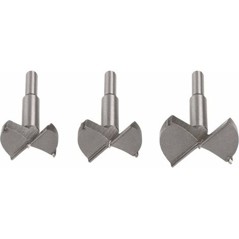 Mèches Bois, 3Pcs (45/50/60MM) Fraise Bois Carbure, L'installation de Portes Sphériques Bois, Tiroirs, Vous aide rapidement pour faire des trous propres à fond plat dans le bois (1/5)