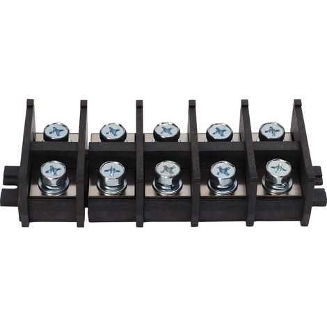 Lot de 5 borniers à barrière haute résistance, excellente conductivité électrique, montage simple, connecteur à vis sur rail (1/5)