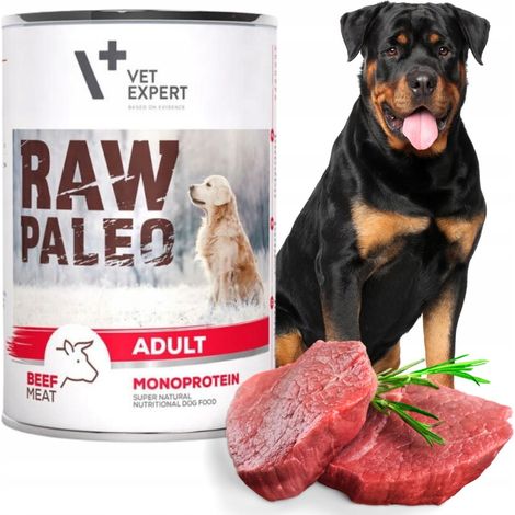 Manzo crudo paleo per cani adulti, monoproteico, 400 g (1/3)
