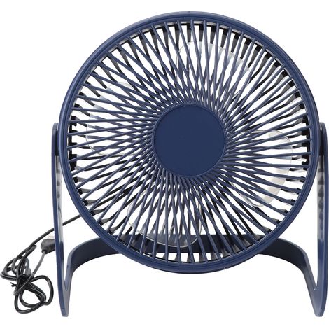 Ventilateur de bureau compact rechargeable par USB, bleu, 2 allures, parfait pour chambres d'étudiants et usage extérieur (20 cm). (1/5)