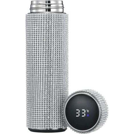 Bouteille d'eau en acier inoxydable avec affichage intelligent de la température, idéale pour les écoles, les bureaux et les maisons (500 ml). (1/2)