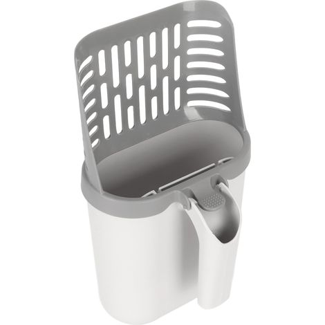 Pelle à litière pour chat multifonctionnelle haute capacité, système de tamisage monobloc avec bac à déchets pour intérieur (1/5)