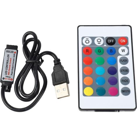 TARSHYRY RGB LED-Streifenlicht mit drahtloser Fernbedienung und USB-Controller für die Innendekoration und Partybeleuchtung (Leitungslänge 0,5 Meter). (1/5)