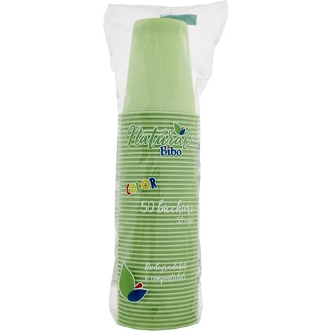 MAURY'S BIOPLASTIC BICCHIERI 200ML 50 PEZZI IN COLORAZIONE VERDE (1/5)