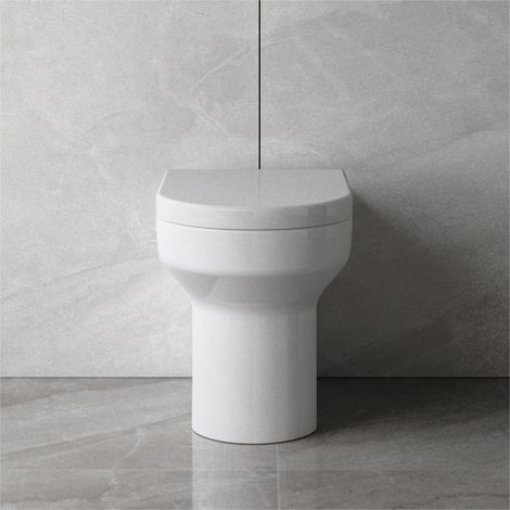 Bathroom BTW Modern Round Ceramic Toilet Pan & Soft Close Seat WC (1/7)