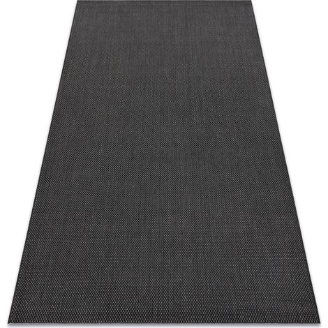 Teppich FLAT 48663/090  SISAL - schwarz GLATT black 200x290 cm
