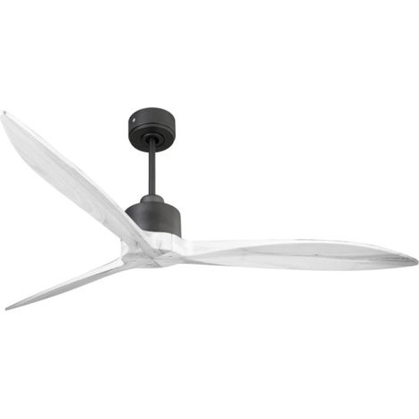 Modulo Latino Slim - Super destratificateur et ventilateur DC 166 cm noir  pales bois blanc idéal 30 à 60 m²