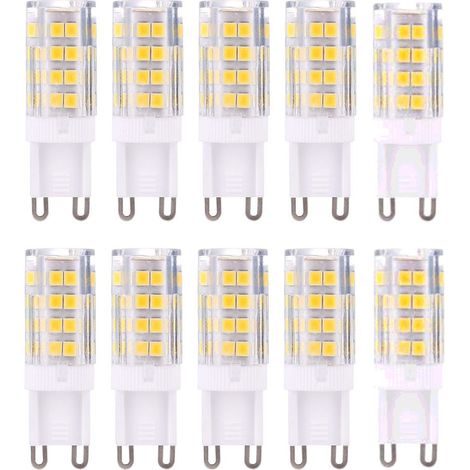 Pack de 10 bombillas LED G9 - Blanco cálido 3000K - Equivalente a una bombilla halógena de 40W (1/5)