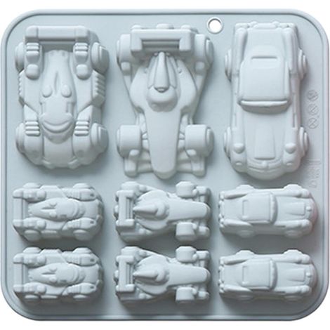 Moule En Silicone Réutilisable Et Démoulage Facile 9 Cavités Moule en Silicone pour Coulage de Voiture de Course Pour Plâtre Argile Résine Époxy Savon Bougie Chocolat Débutants (1/5)