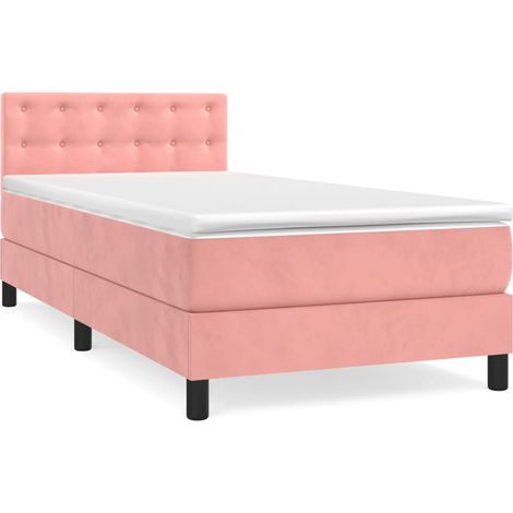 Maison Exclusive - Boxspringbett mit Matratze Rosa 80x200 cm Samt